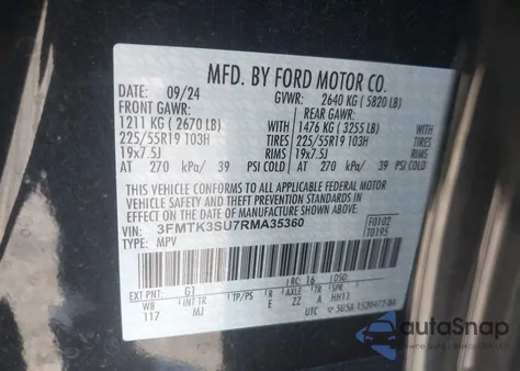 2024 Ford Mustang Mach-E Premium from USA, damaged, VIN 3FMTK3SU7RMA35360